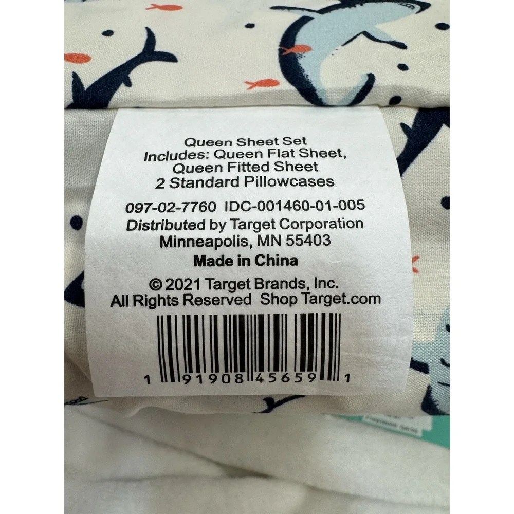 Queen Shark Microfiber Kids' Sheet Set - Pillow-fort: Ocean Theme, 4-Piece